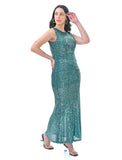 Green Sequin dress with slit