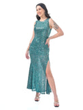 Green Sequin dress with slit