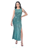 Green Sequin dress with slit