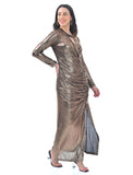 Golden Metallic Halter Neck dress