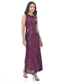 Wine Sequin dress with beads back design