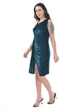 Dark Blue codroy velvet short dress