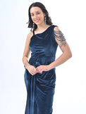 Dark Blue codroy velvet dress