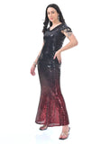 Black-Red shading sequin dress