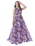 Flower print organza dress