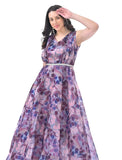 Flower print organza dress