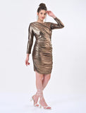 Golden Mettalic Zipper dress