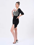 Black emblished stone velvet dress