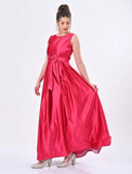 Red Satin flare dress