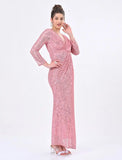 Baby Pink sequin full sleeve dress