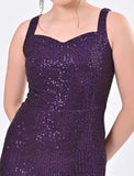 Purple Sequin brallete dress with slit