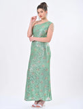 Light Green one Shoulder sequin dress