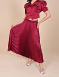 Maroon satin midi